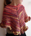 A Very Harlot Knitted poncho free knitting pattern; Malabrigo Silky Merino Yarn, color 850 archangel