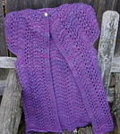 Liesl handknit cardigan by Ysolda Teague;  Malabrigo Worsted Yarn, color purple magic #609