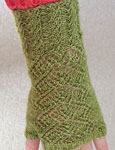 Malabrigo Silkpaca Yarn color lettuce knit lace glove