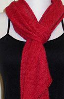 red knit lace scarf pattern Bias 'Before & After' Scarf by Churchmouse Yarns and Teas