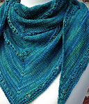 Hand-knit lacey scarf/bandana knit with Malabrigo Merino Sock Yarn color solis