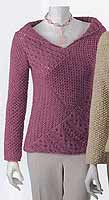 Adrienne Vittadini Fall Collection 2006 vol 28 Natasha Patchwork Cable Pullover knitting pattern